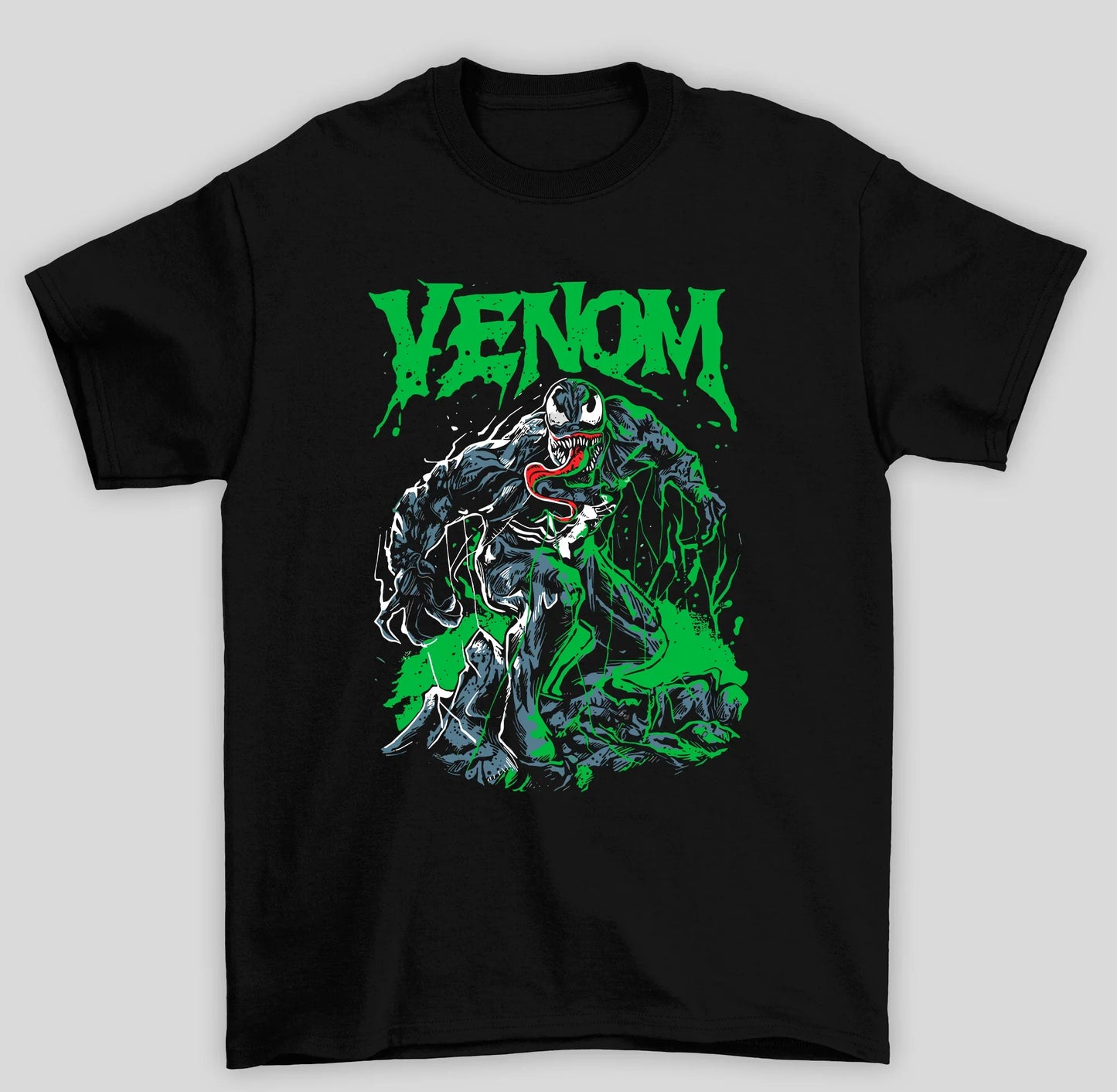 Camiseta Básica Unissex Venom Gosma Verde- preto