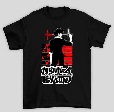Camiseta Básica Unissex Cowboy Bebop Spike Spiegel- PRETO