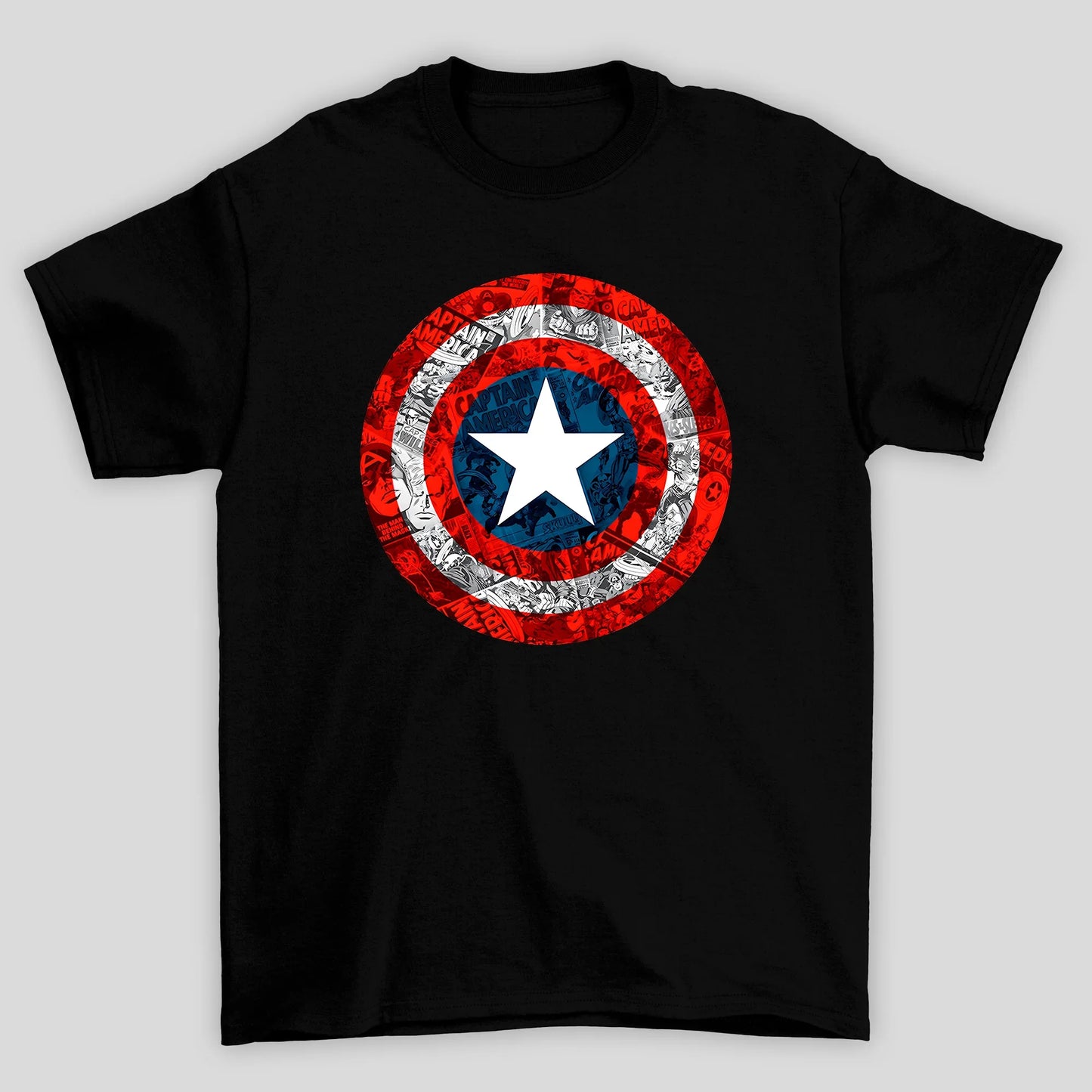 Camiseta Básica Unissex Capitão América Escudo