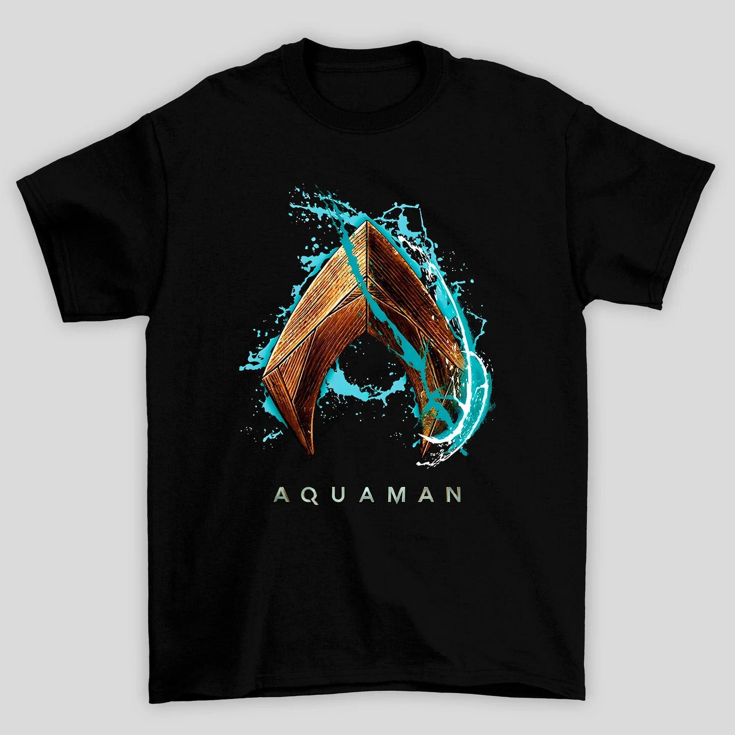 Camiseta Básica Unissex Aquaman Logo Água