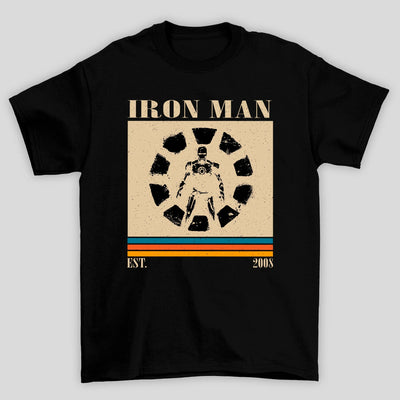 Camiseta Básica Unissex Homem de Ferro Est. 2008- PRETO