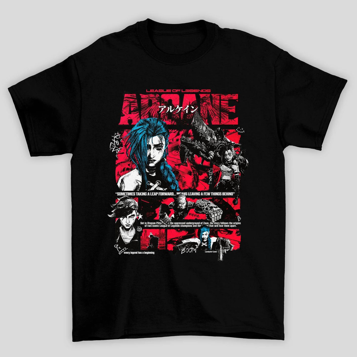 Camiseta Básica Unissex Arcane Jinx VI LOL