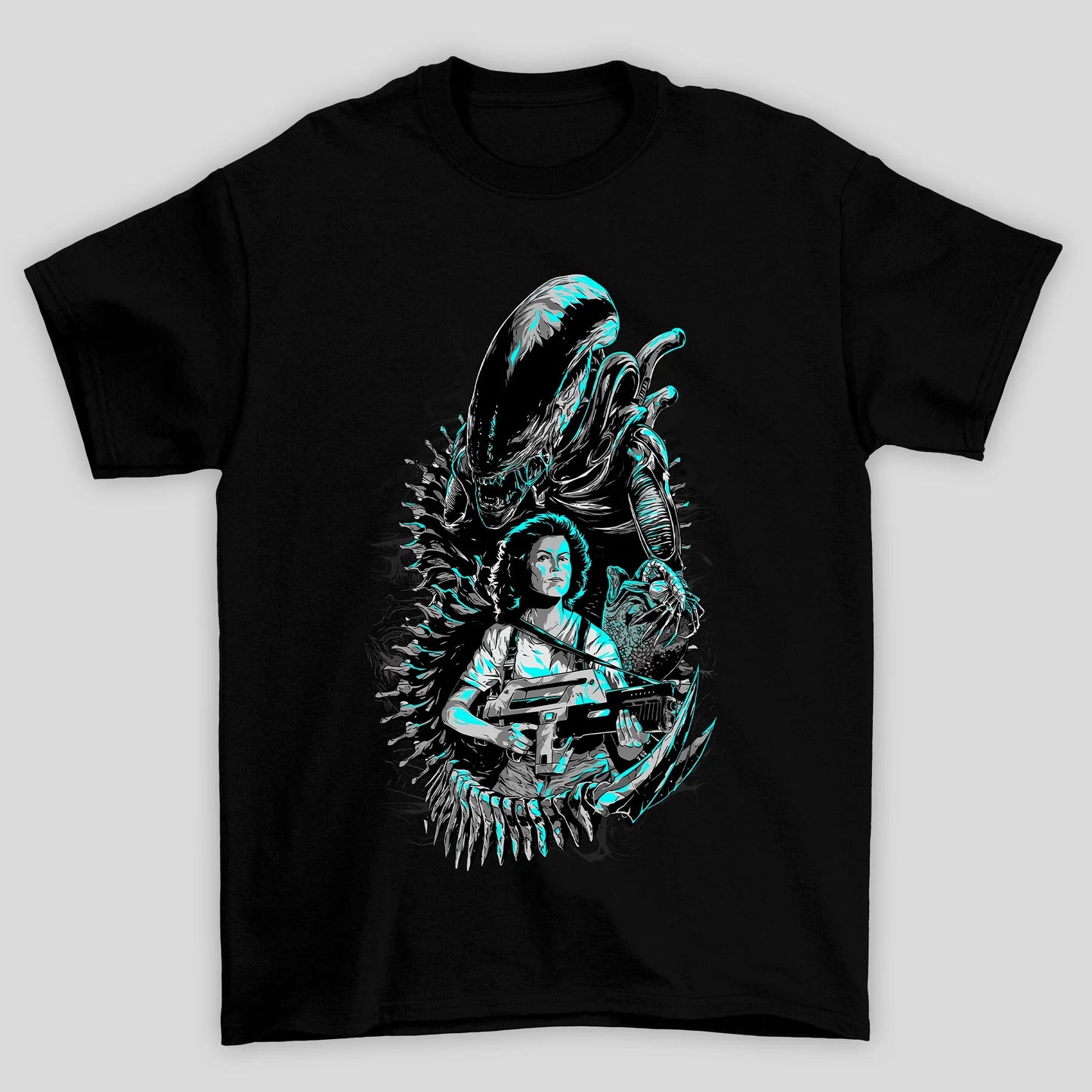 Camiseta Básica Unissex Alien Ellen e Xenomorph