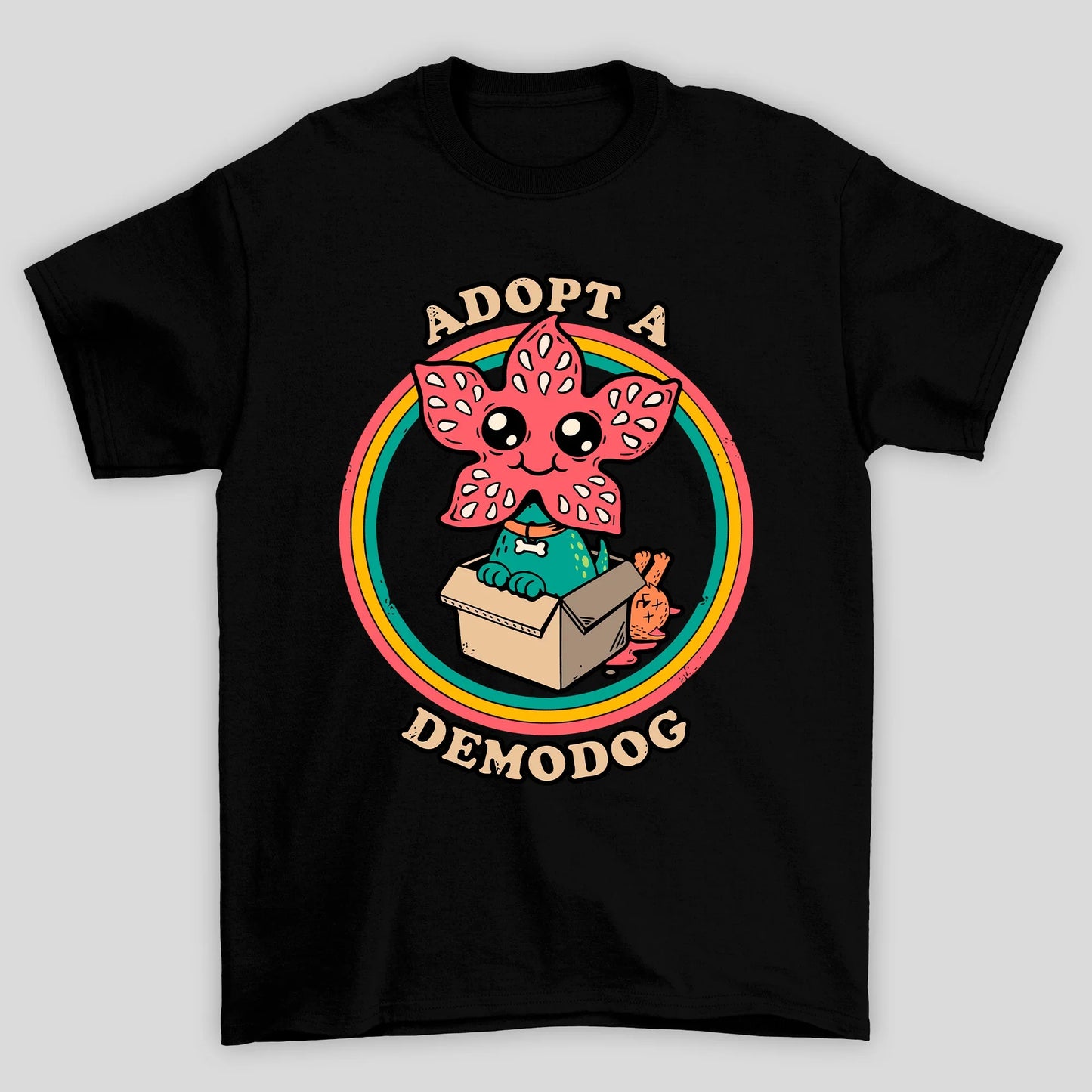 Camiseta Básica Unissex Adopt a Demodog Stranger Things