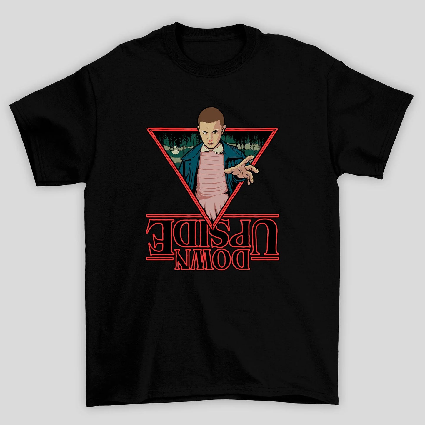Camiseta Básica Unissex Eleven Upside Down Stranger Things