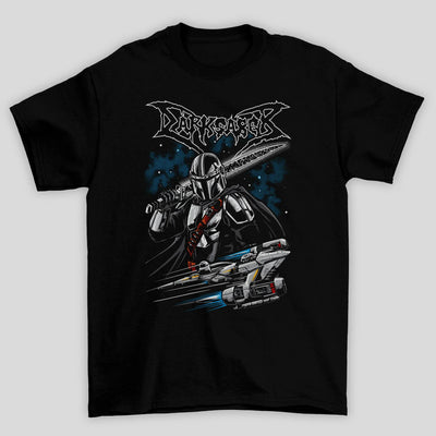 Camiseta Básica Unissex Mandalorian Espada Nave