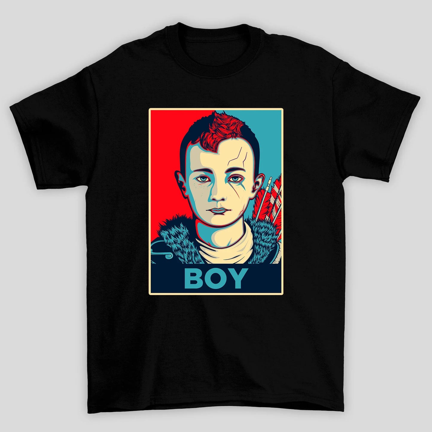 Camiseta Básica Unissex Atreus Rosto Boy Art Pop God Of War