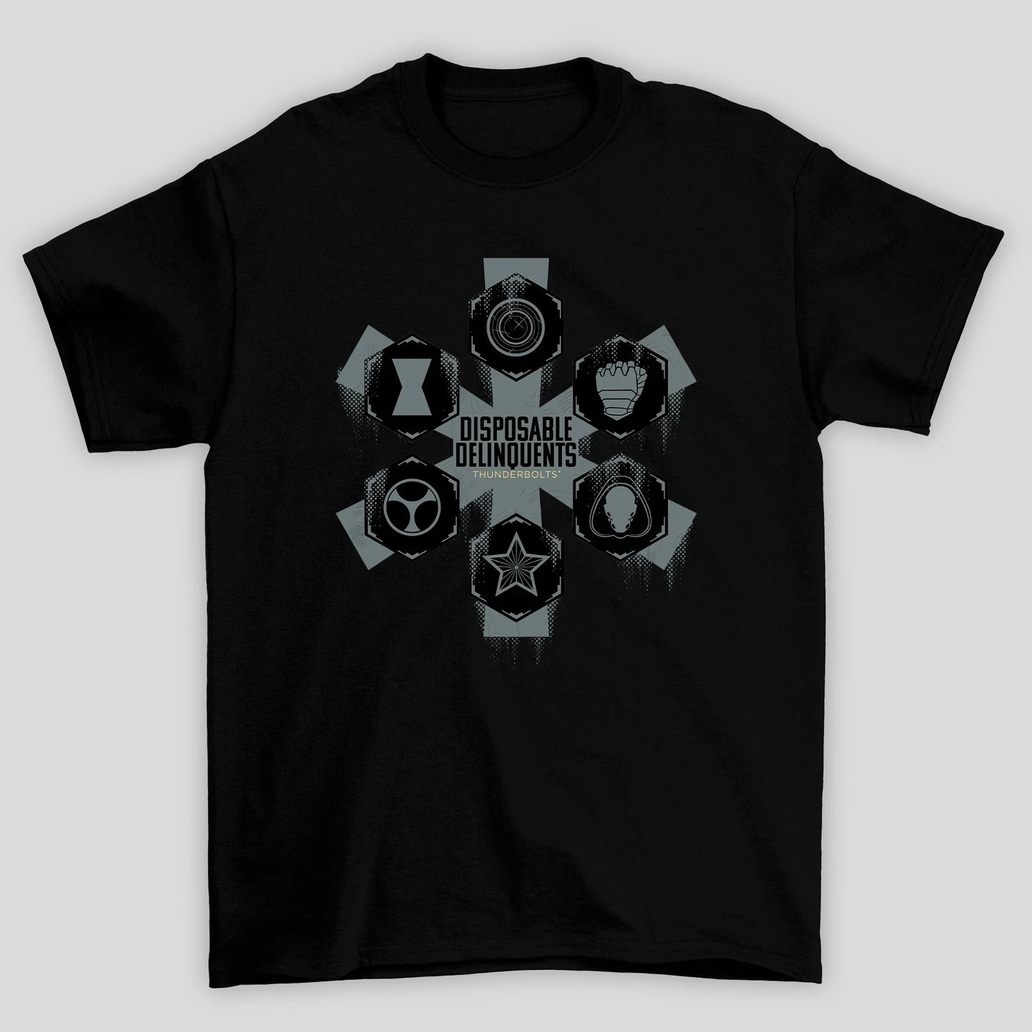 Camiseta Básica Unissex Thunderbolts Logo Disposable Delinquents