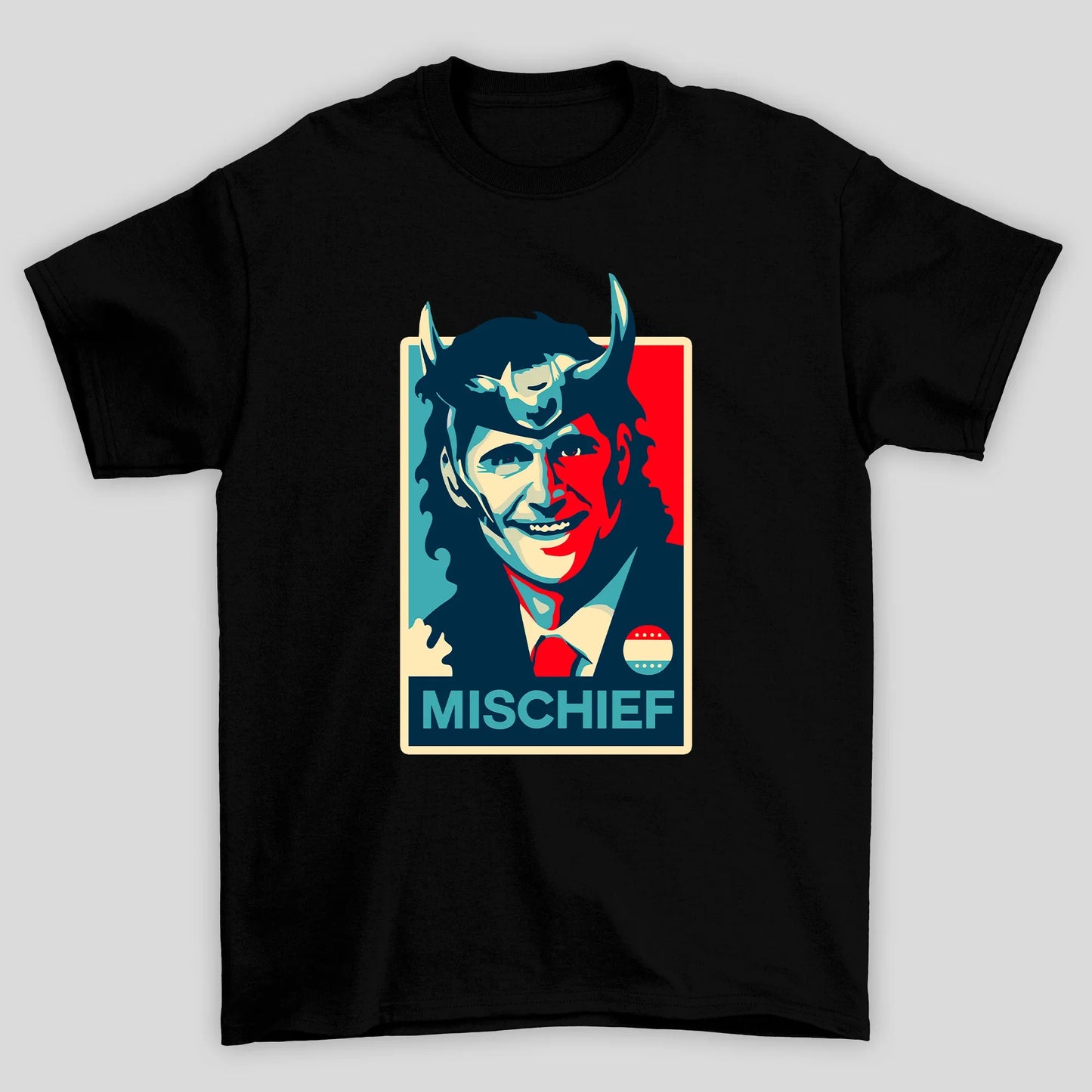 Camiseta Básica Unissex Poster Pop Mischief Loki