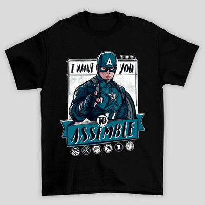 Camiseta Básica Unissex I Want You Assemble Capitao America