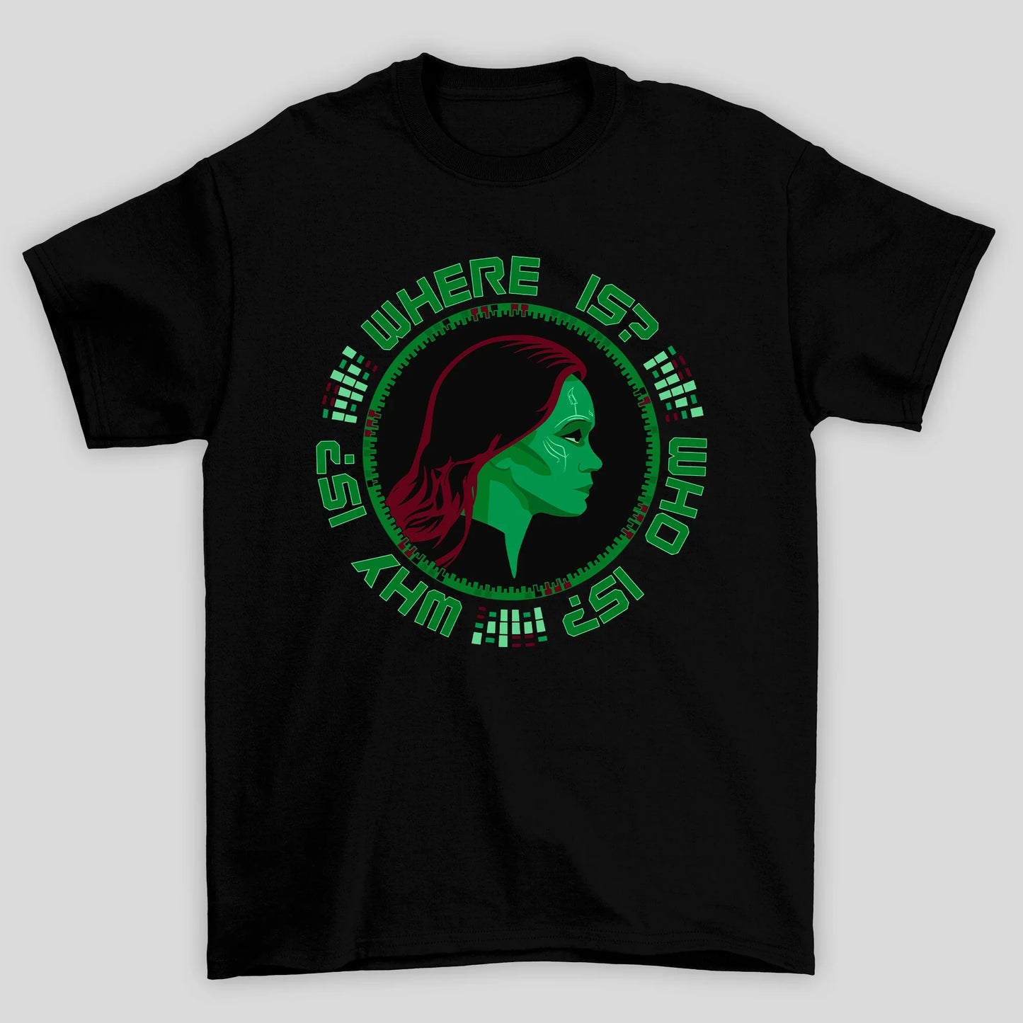 Camiseta Básica Unissex Gamora Where Is Guardioes Da Galaxia