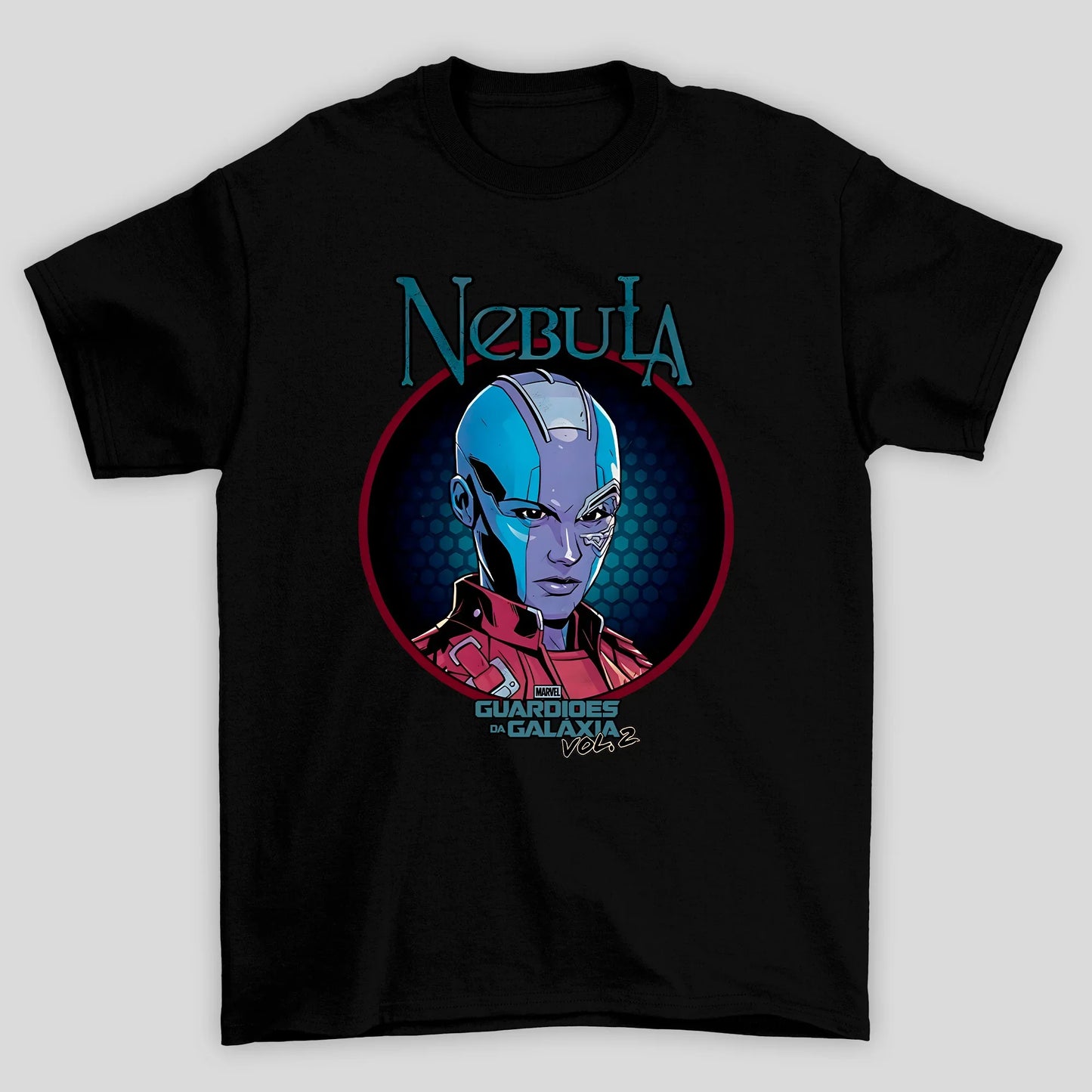 Camiseta Básica Unissex Nebula Rosto Guardioes Da Galaxia