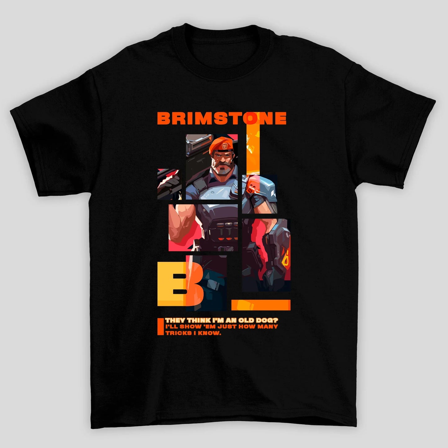 Camiseta Básica Unissex Brimstone Quadrados Valorant