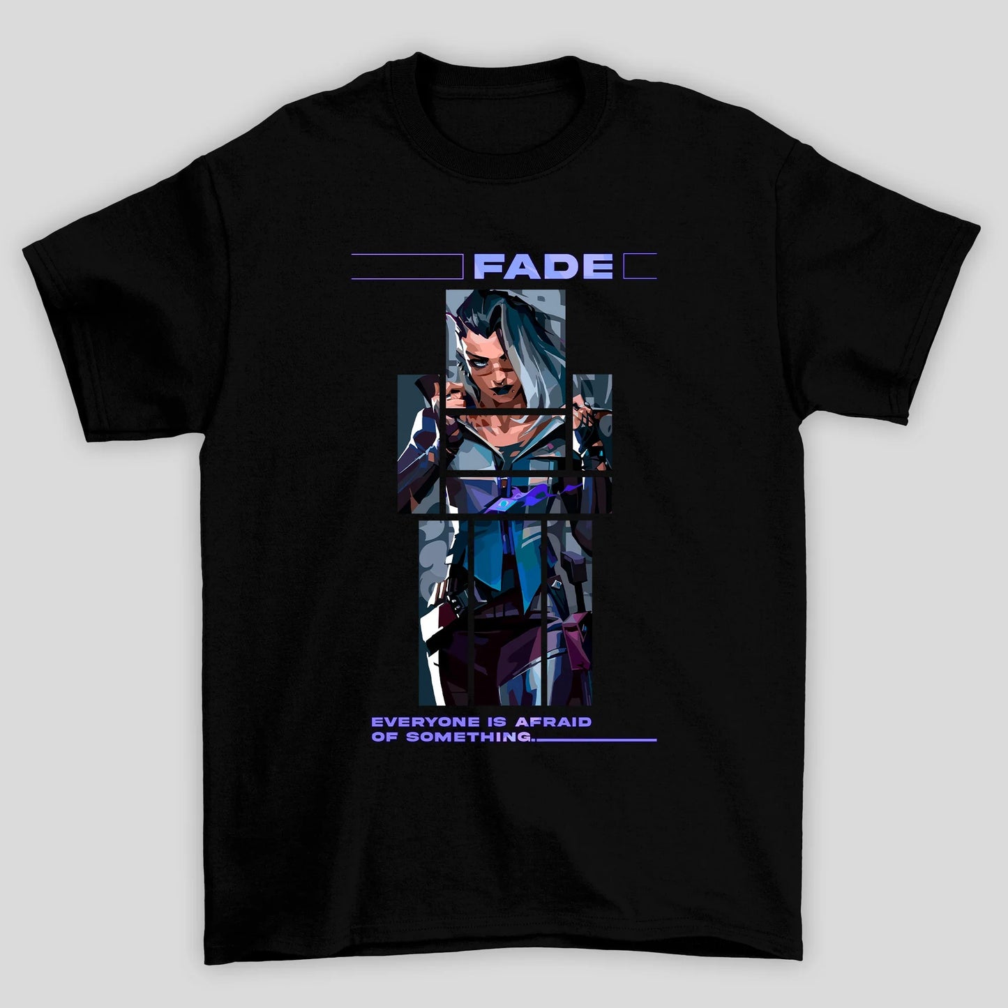 Camiseta Básica Unissex Fade Quadrados Valorant