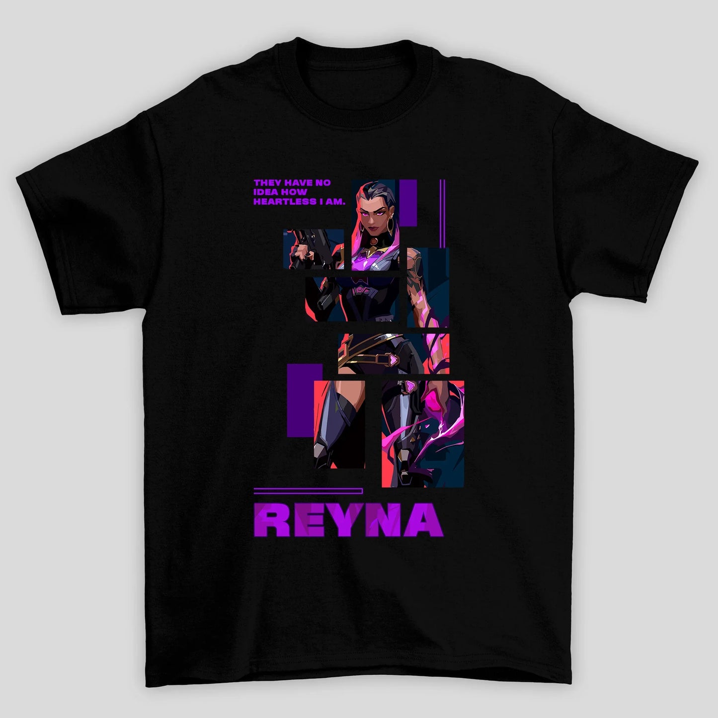 Camiseta Básica Unissex Reyna Quadrados Valorant