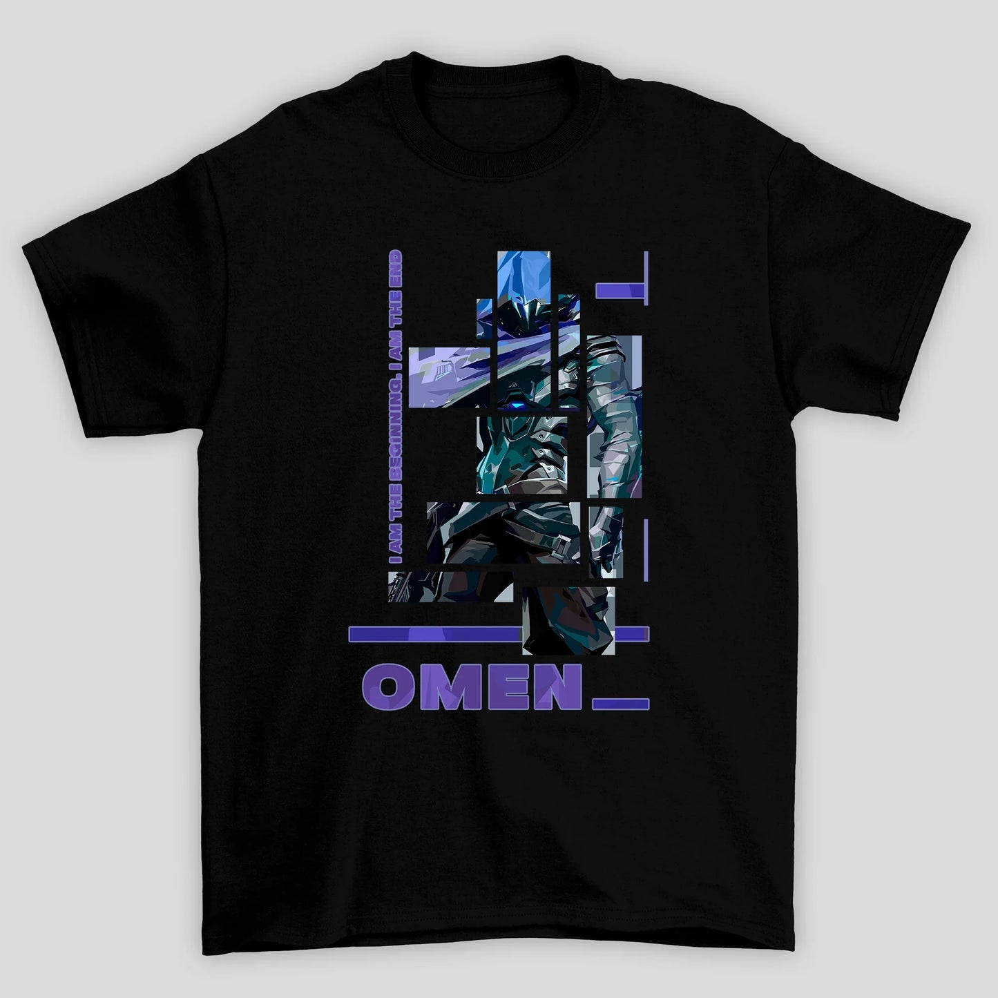 Camiseta Básica Unissex Omem Quadrados Valorant