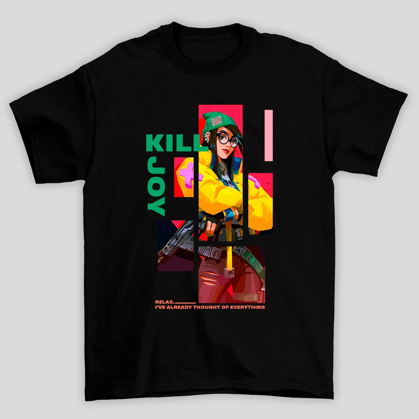 Camiseta Básica Unissex KILL JOY QUADRADOS VALORANT