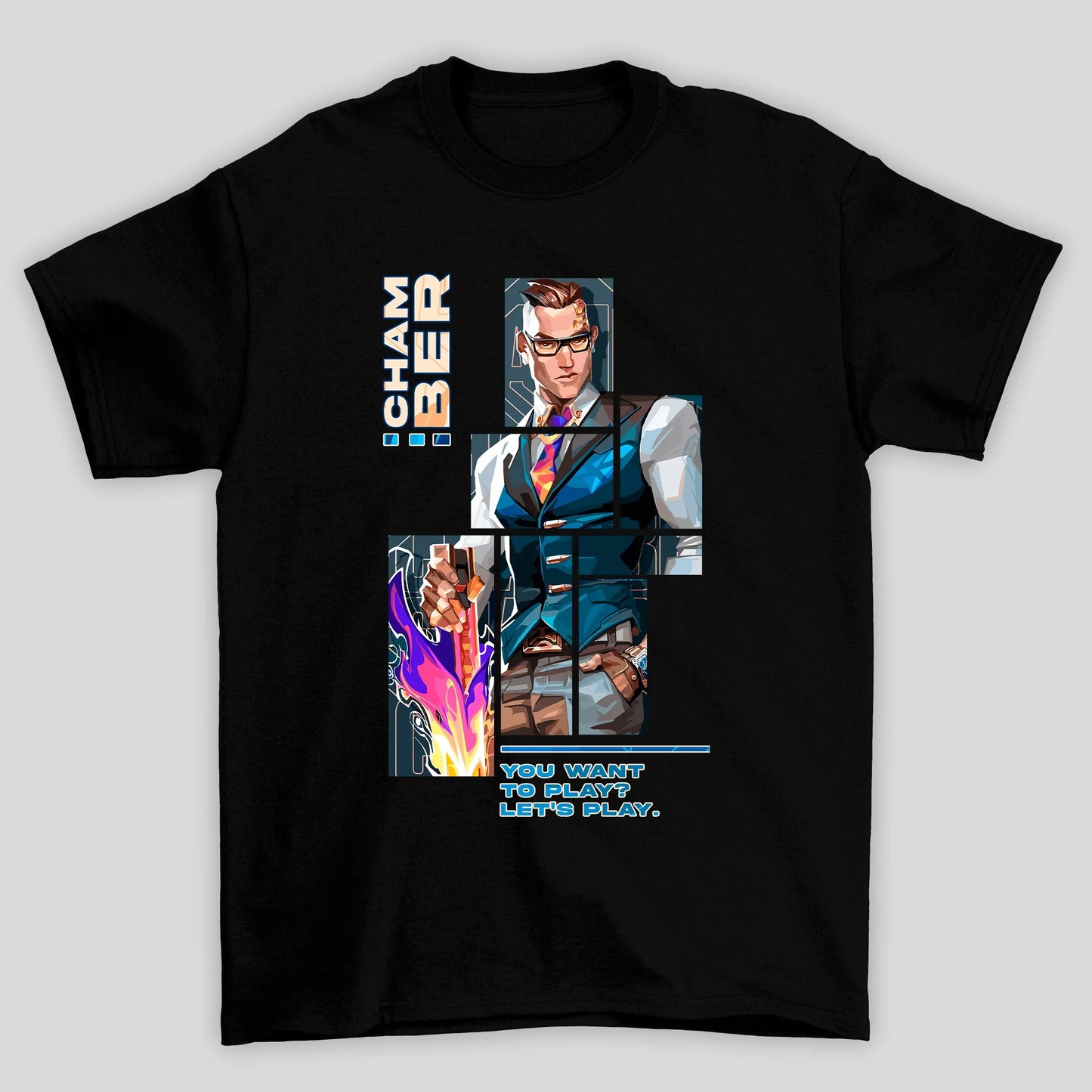Camiseta Básica Unissex Chamber Quadrados Valorant