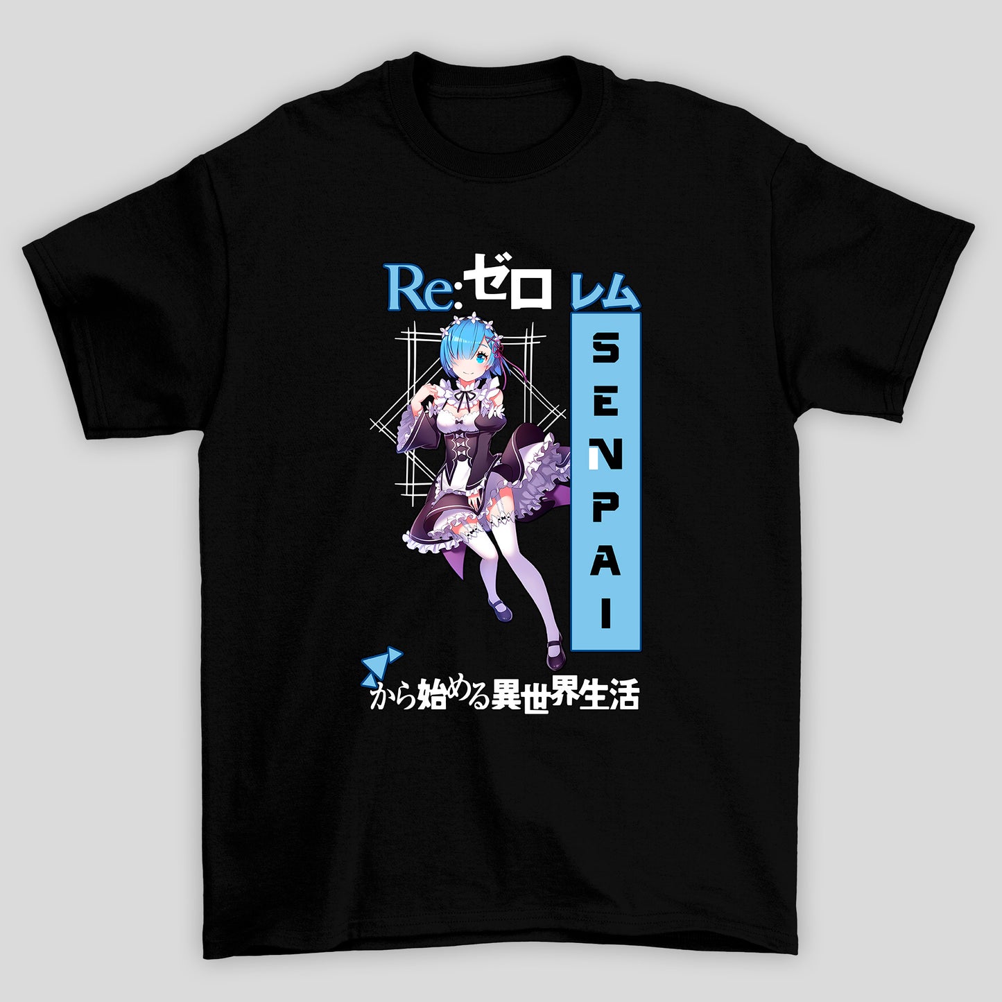 Camiseta Básica Unissex Rem Sennpai Re Zero