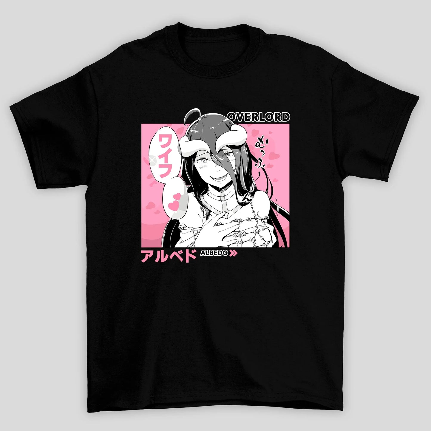 Camiseta Básica Unissex Overlord Albedo Corações