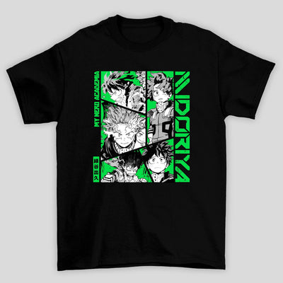 Camiseta Básica Unissex Midoriya Colagem Boku No Hero
