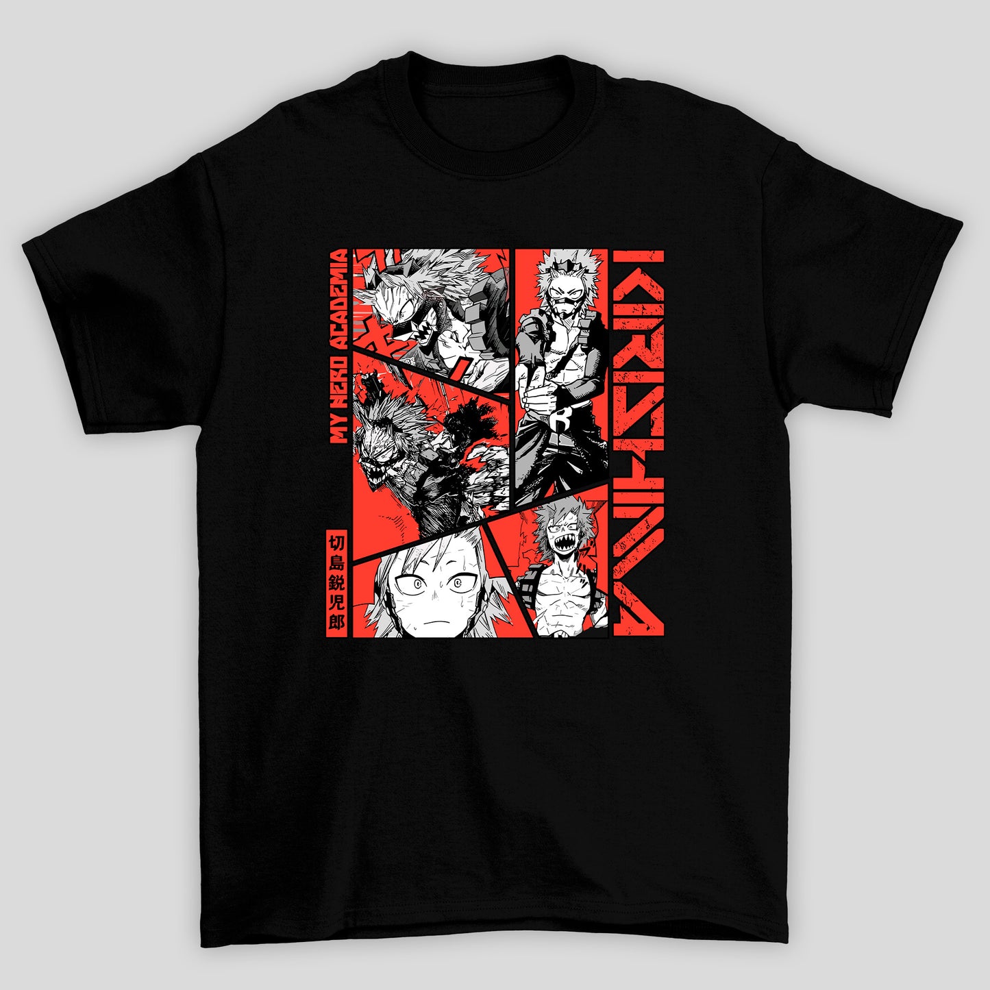 Camiseta Básica Unissex Kirishima Colagem Boku No Hero