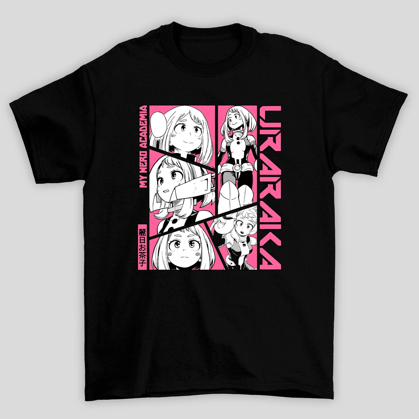 Camiseta Básica Unissex Uraraka Colagem Boku No Hero