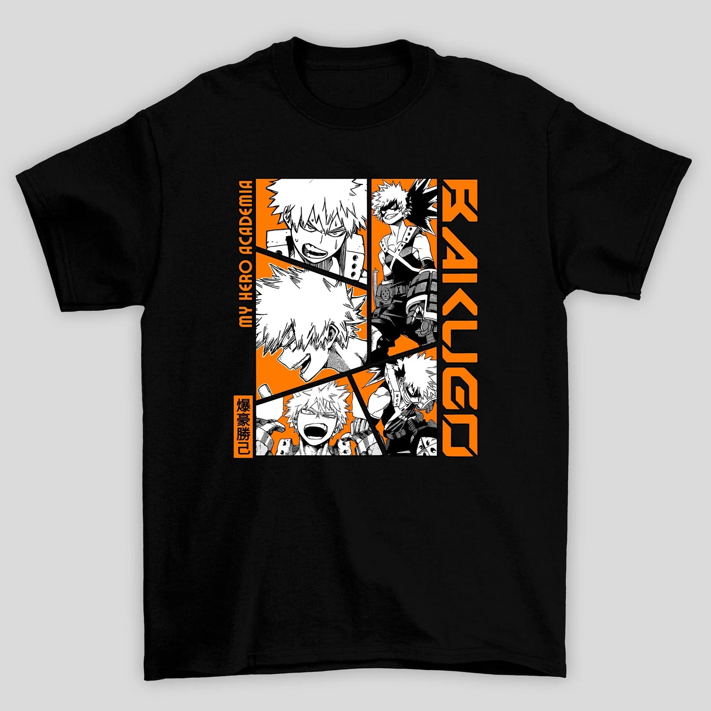 Camiseta Básica Unissex Bakugo Colagem Boku No Hero