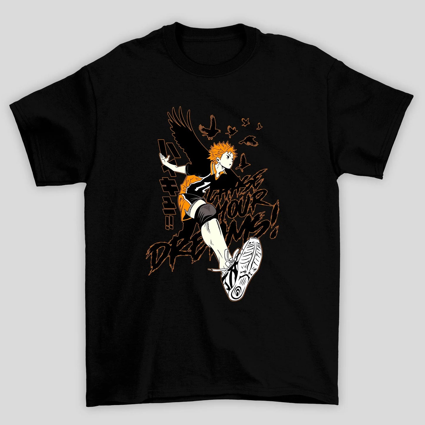 Camiseta Básica Unissex Hinata Chase Your Dreams Haikyuu