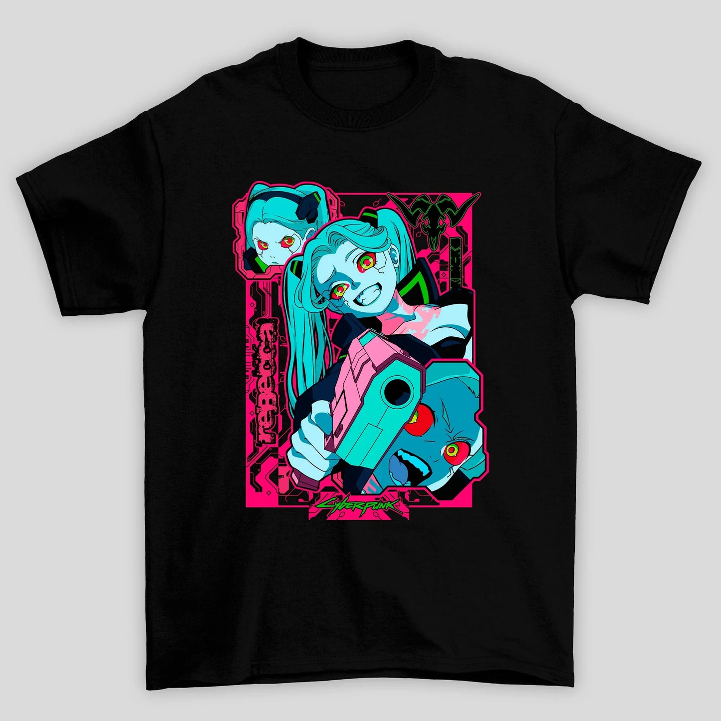 Camiseta Básica Unissex Rebecca Arma Cyberpunk Edgedruuners