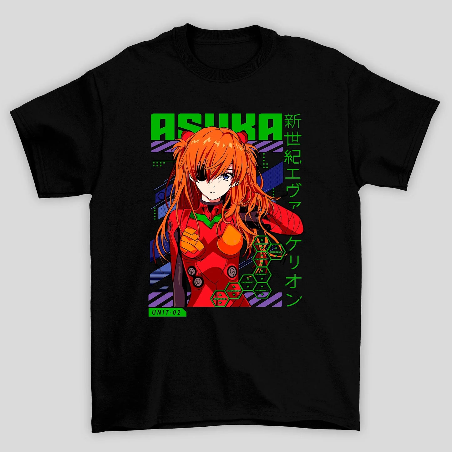 Camiseta Básica Unissex Asuka Kanji 02 Evangelion