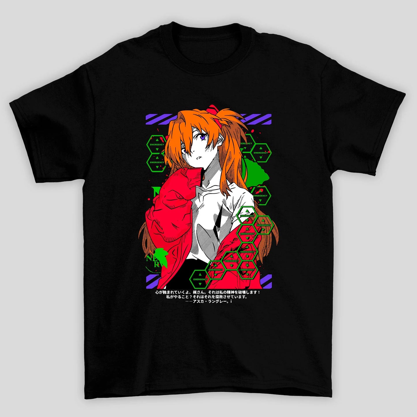Camiseta Básica Unissex Asuka Emergency Evangelion