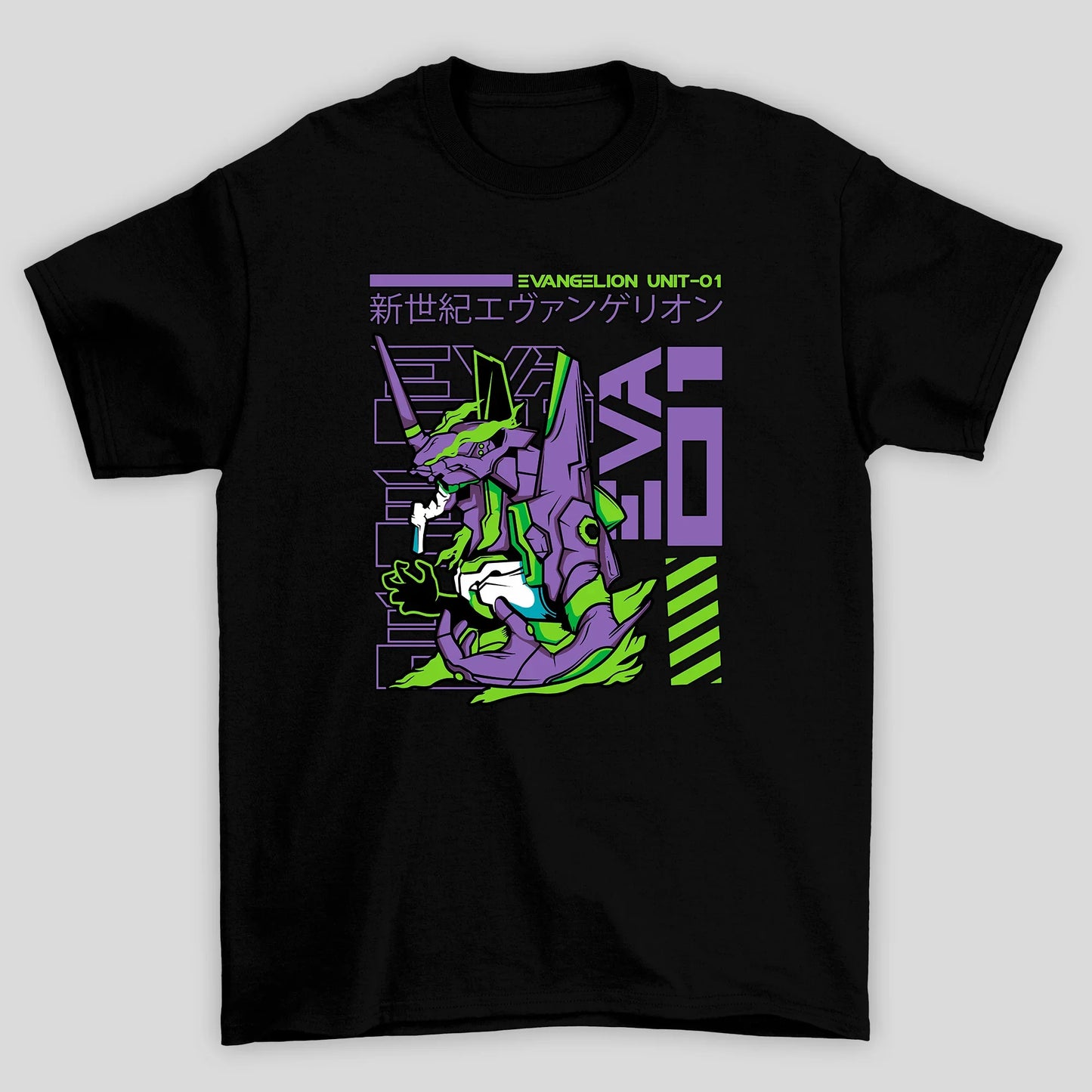 Camiseta Básica Unissex Eva 01 Kanji Evangelion