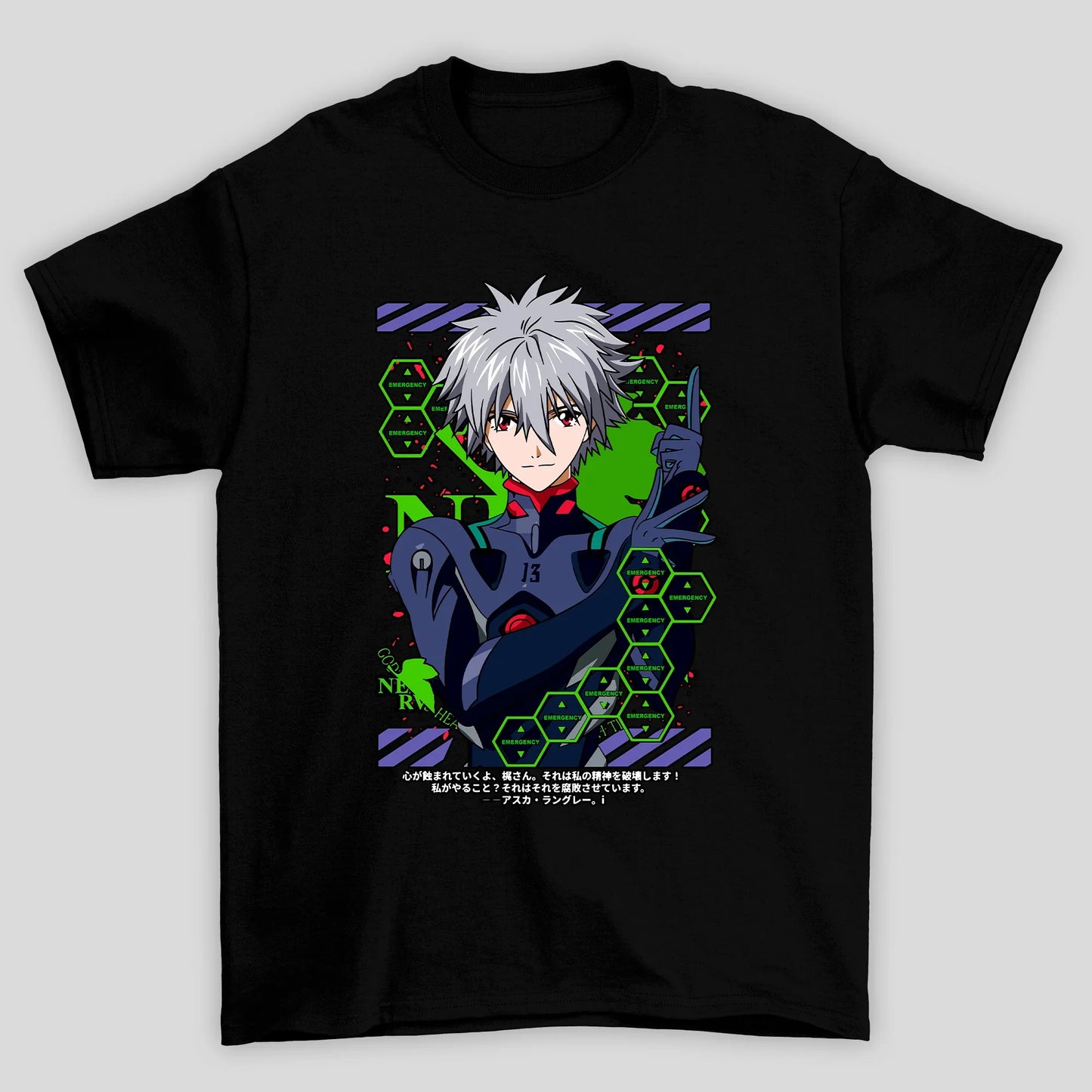 Camiseta Básica Unissex Kaworu Emergency Evangelion