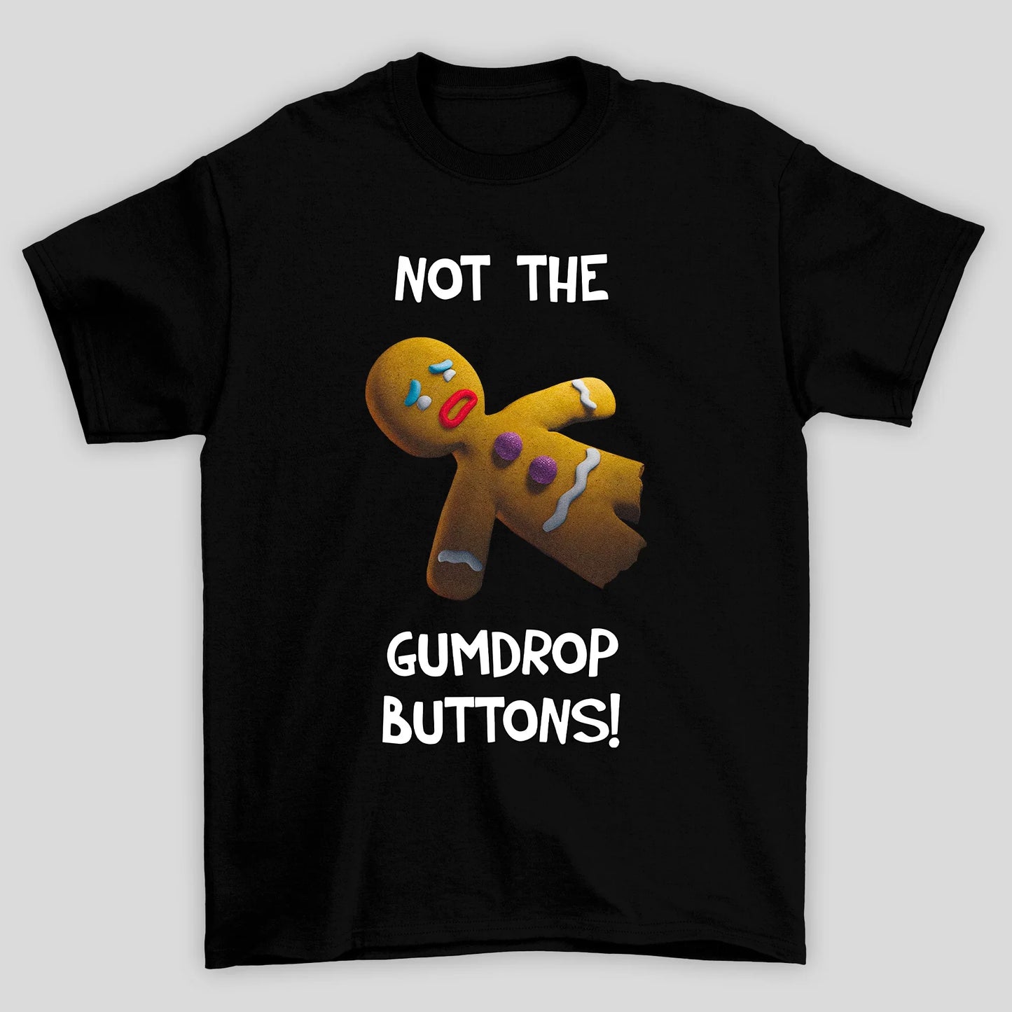 Camiseta Básica Unissex Not The Gumdrop Buttons Biscoito Shrek