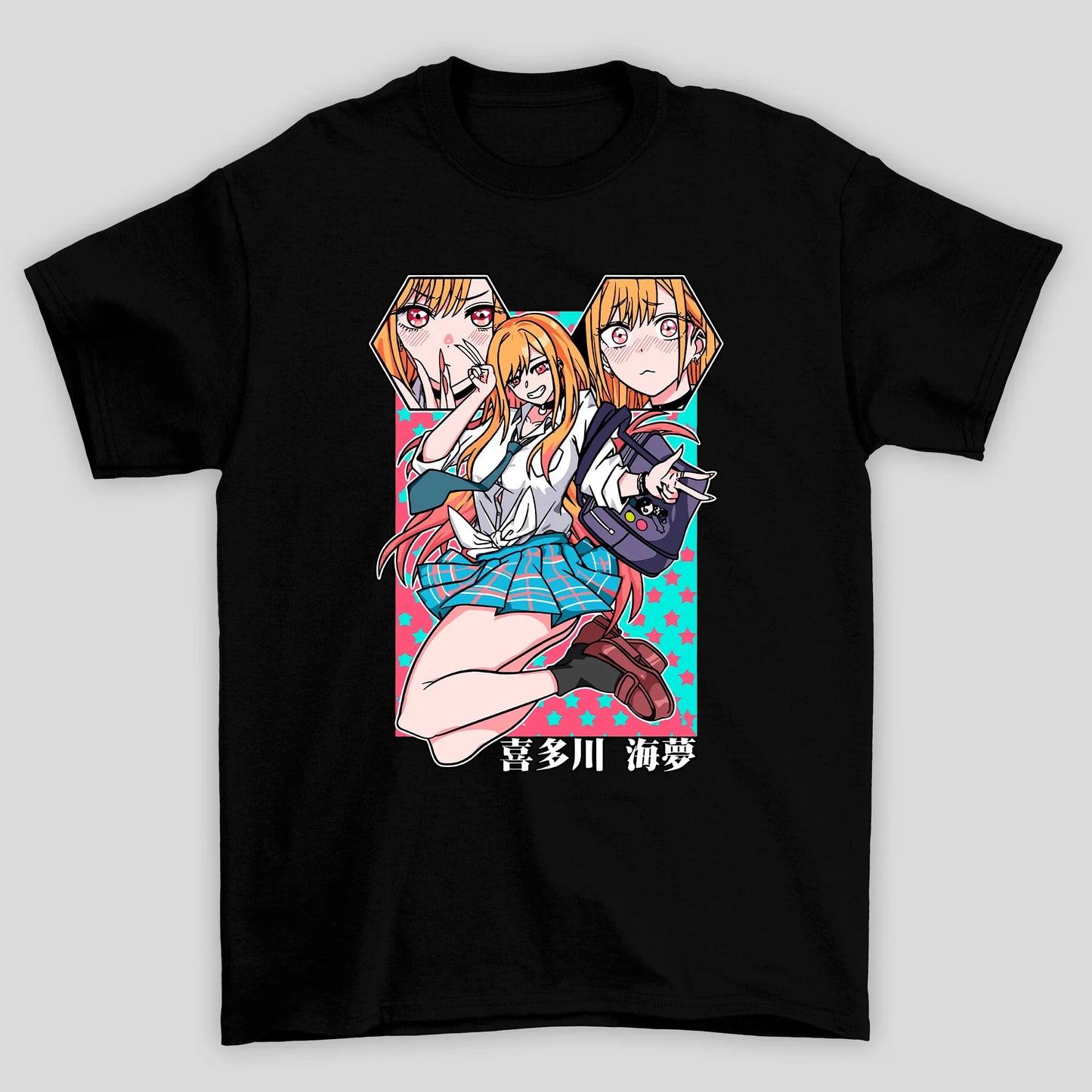 Camiseta Básica Unissex Marin Pulando Kanji My Dress Up Darling