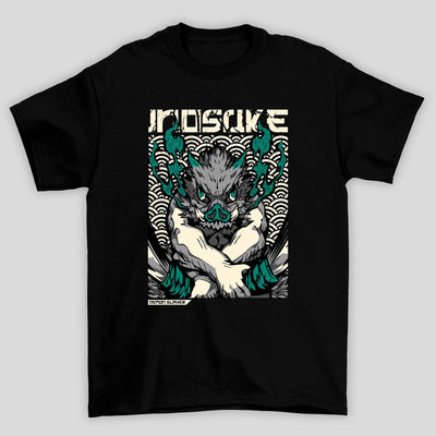 Camiseta Básica Unissex Demon Slayer Inosuke Fumaça Verde