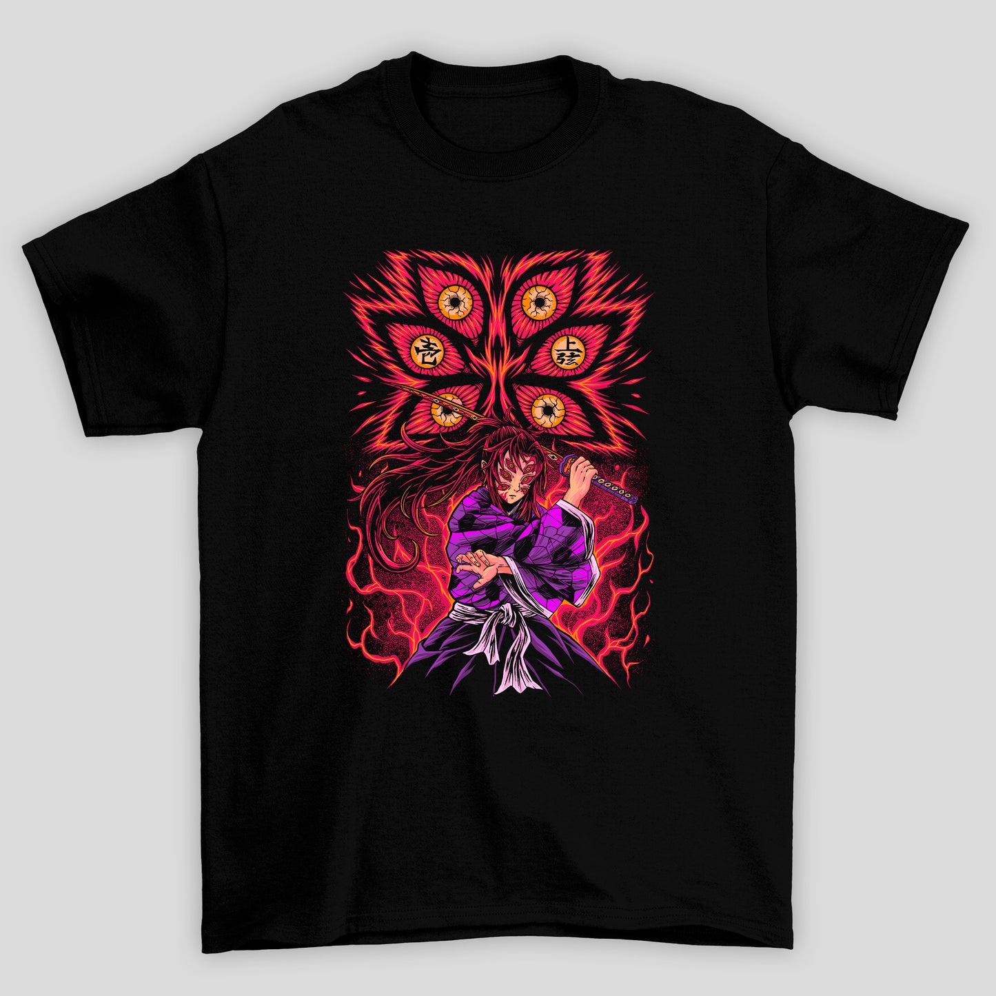 Camiseta Básica Unissex Demon Slayer Kokushibo Olhos