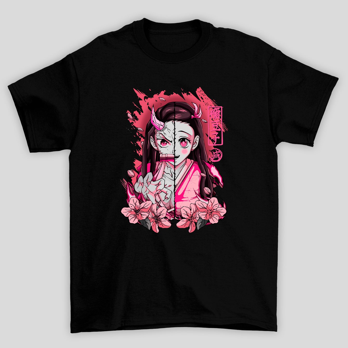 Camiseta Básica Unissex Demon Slayer Nezuko Flor