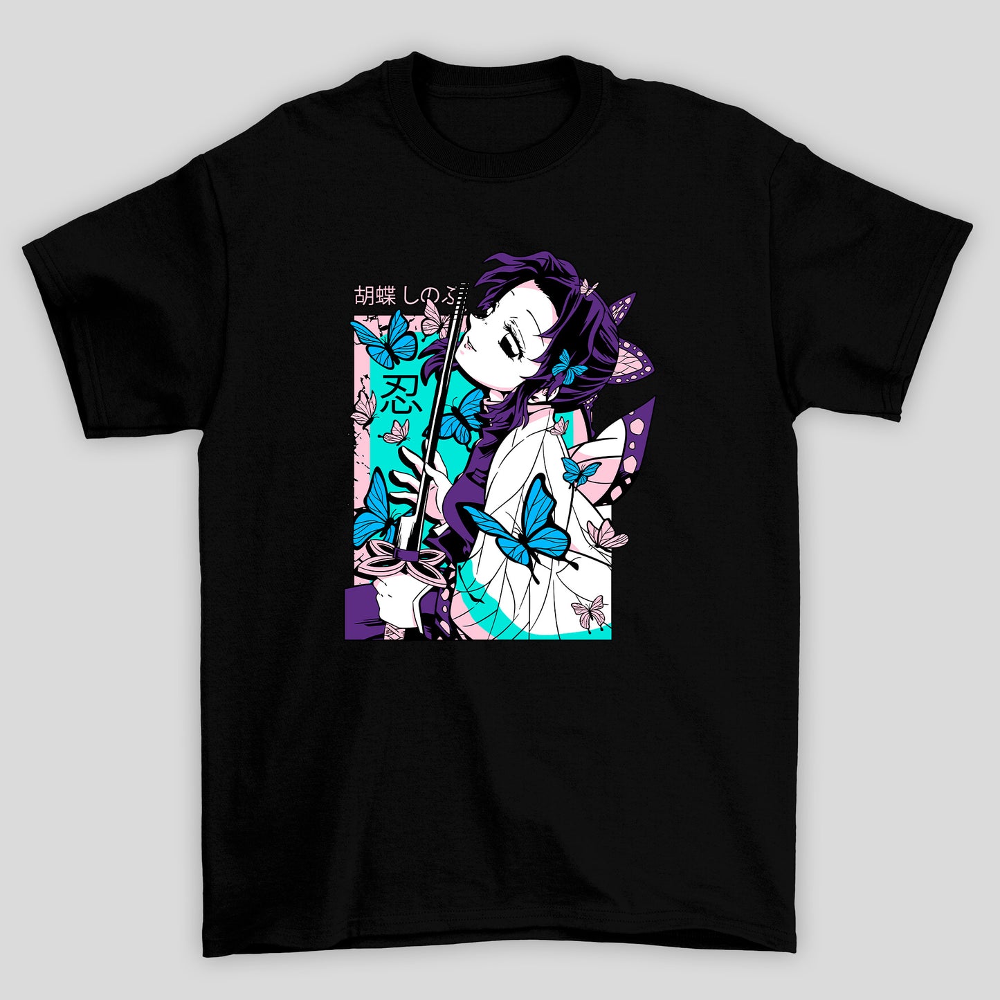 Camiseta Básica Unissex Demon Slayer Shinobu Borboleta