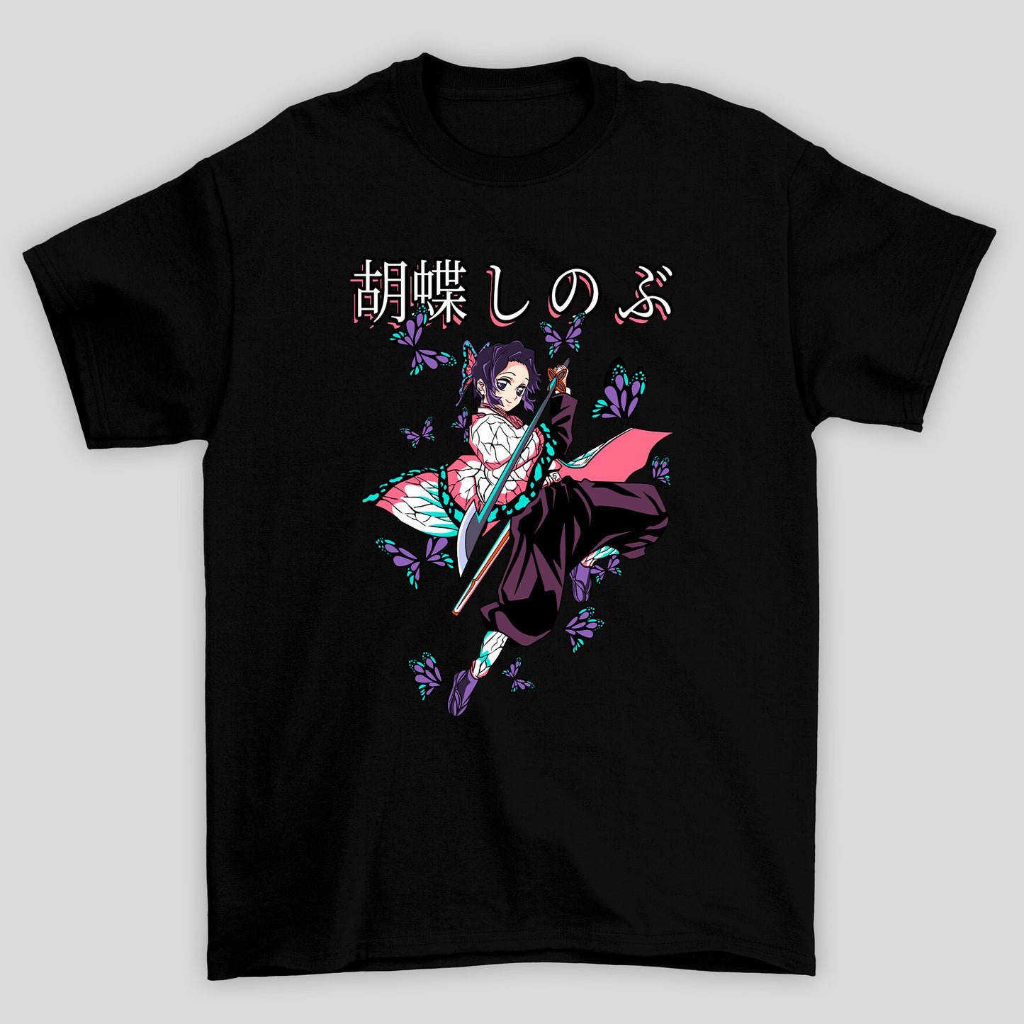 Camiseta Básica Unissex Demon Slayer Shinobu Espada