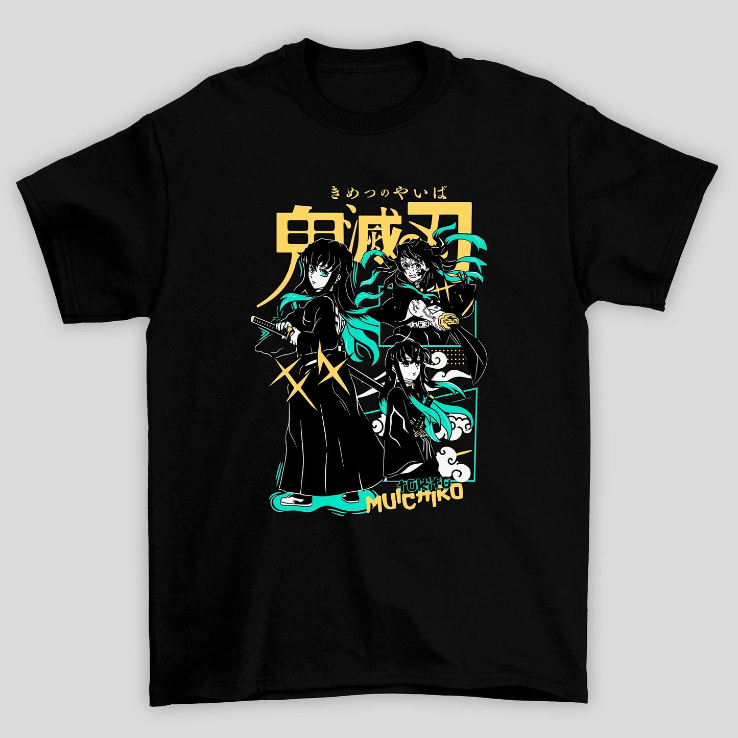 Camiseta Básica Unissex Demon Slayer Tokito Kanji