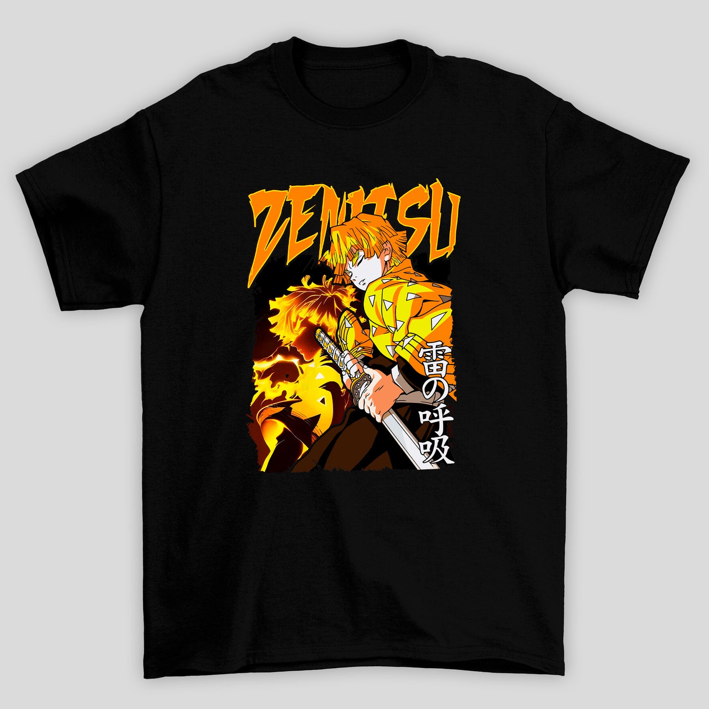 Camiseta Básica Unissex Demon Slayer Zenitsu Kanji