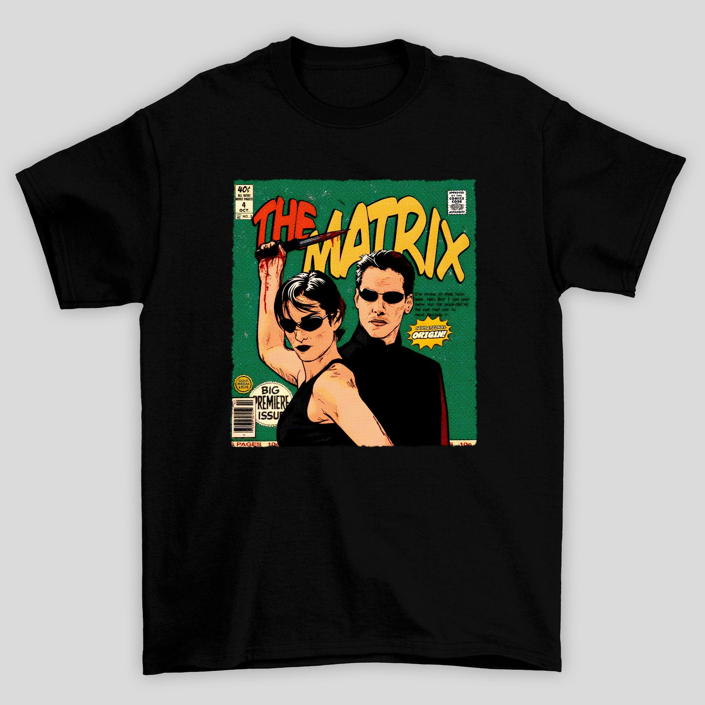 Camiseta Básica Unissex Capa Hq Neo Trinity Matrix