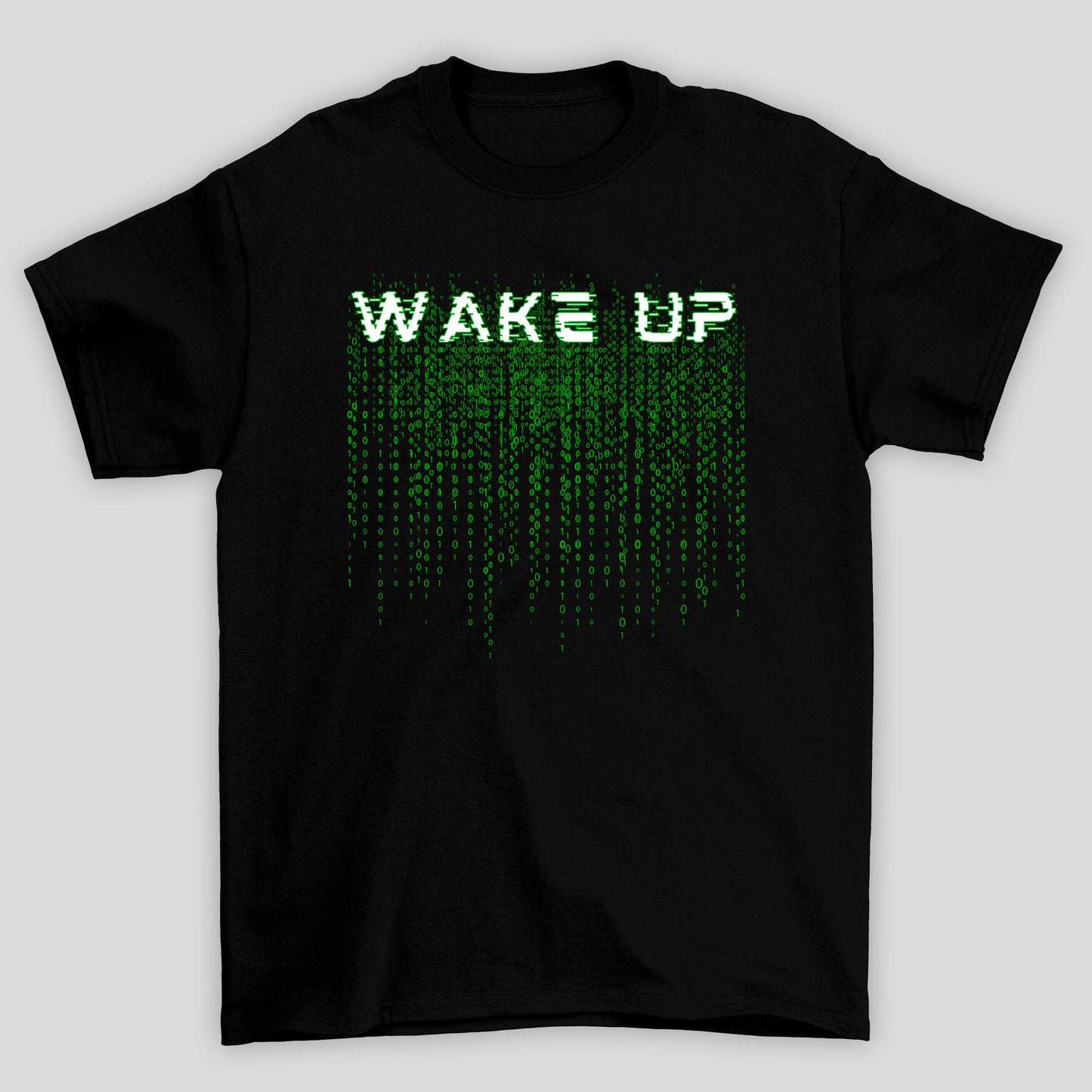 Camiseta Básica Unissex Wake Up Binarios Matrix