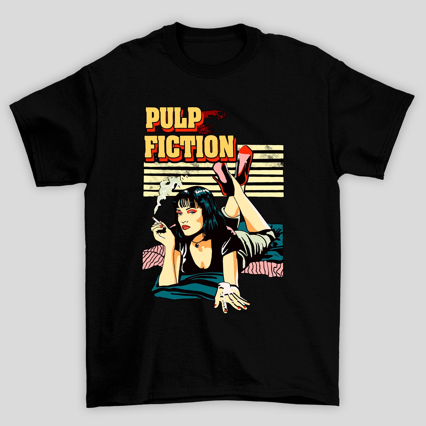 Camiseta Básica Unissex Mia Cigarro Arte Pop Pulp Fiction