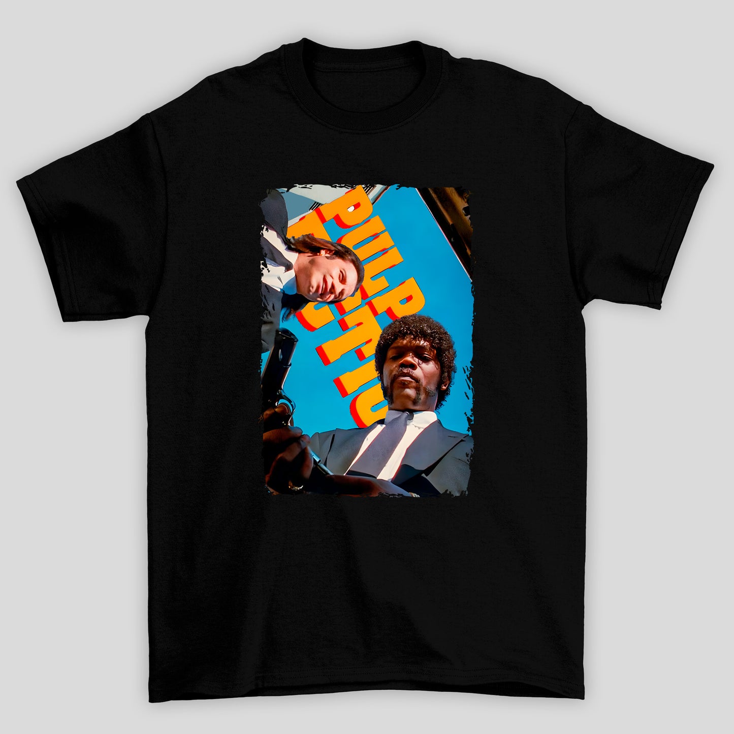 Camiseta Básica Unissex Cena Ceu Titulo Pulp Fiction