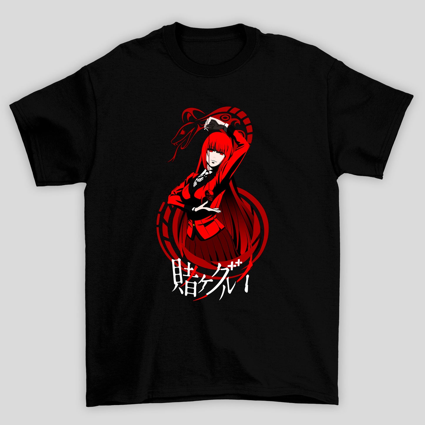 Camiseta Básica Unissex Yumeko Jabami Cobra Kanji Kakegurui