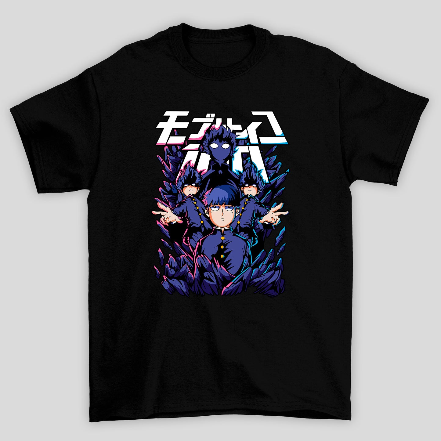 Camiseta Básica Unissex Shigeo Kageyama Pokerface Kanji Mob Psycho 100