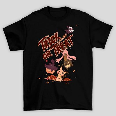 Camiseta Básica Unissex Doces ou Travessuras Pokemon Halloween